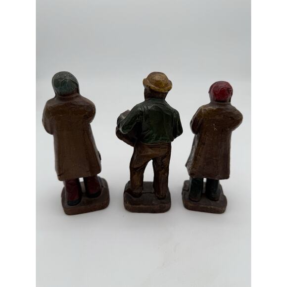 Vintage 1920-40s Lot Of 3 Syroco Carved Musicians Accordion Clarinet Players - Picture 2 of 5